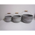 Enamel Coating Storage Pot Set Potato Pot Onion Pot with Pail